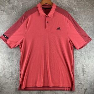 Vintage Adidas Aeroready Polo Shirt Men's XL Two Tone Red‎ Short Sleeve Tennis